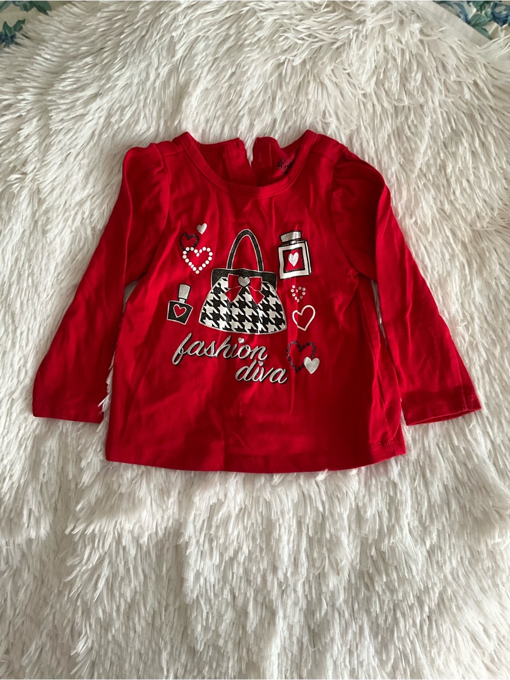 Kids Headquarters Red Long-Sleeve 'Fashion Diva' Graphic Top